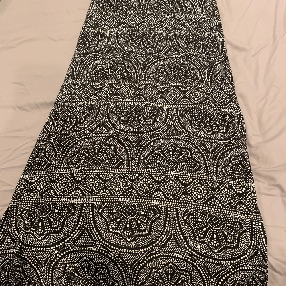 Black and white pattern maternity maxi skirt